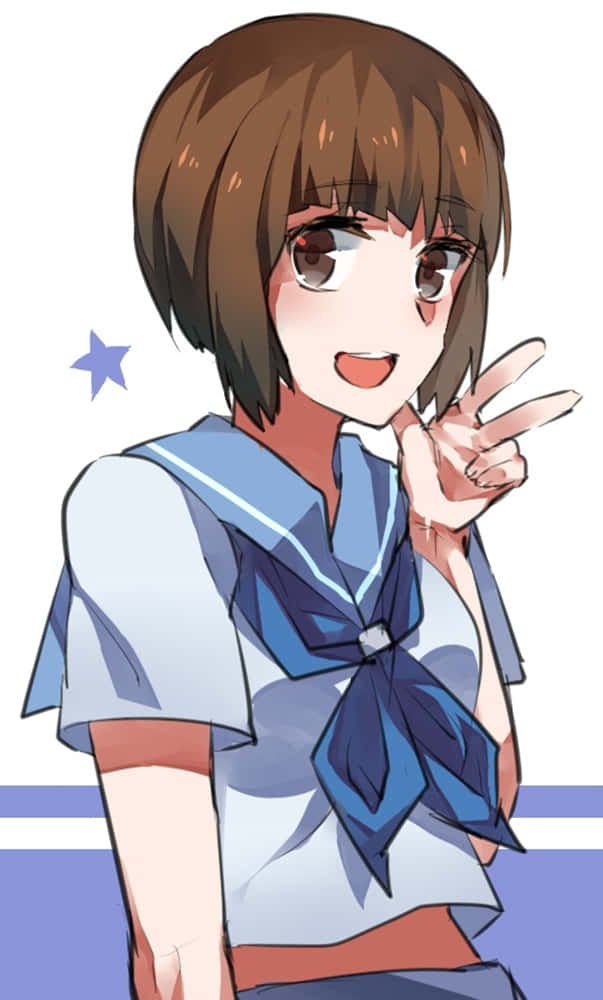 Mako Mankanshoku With Her Trademark Expression Wallpaper