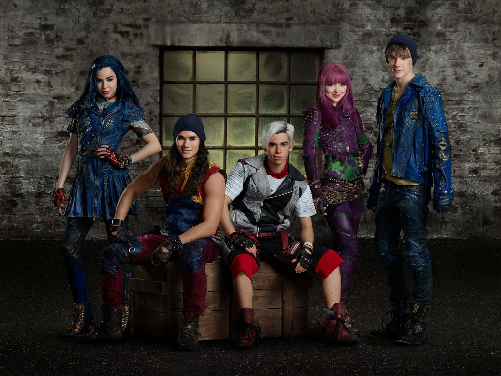 Mal, Evie, Carlos And Jay From The Disney Descendants Wallpaper