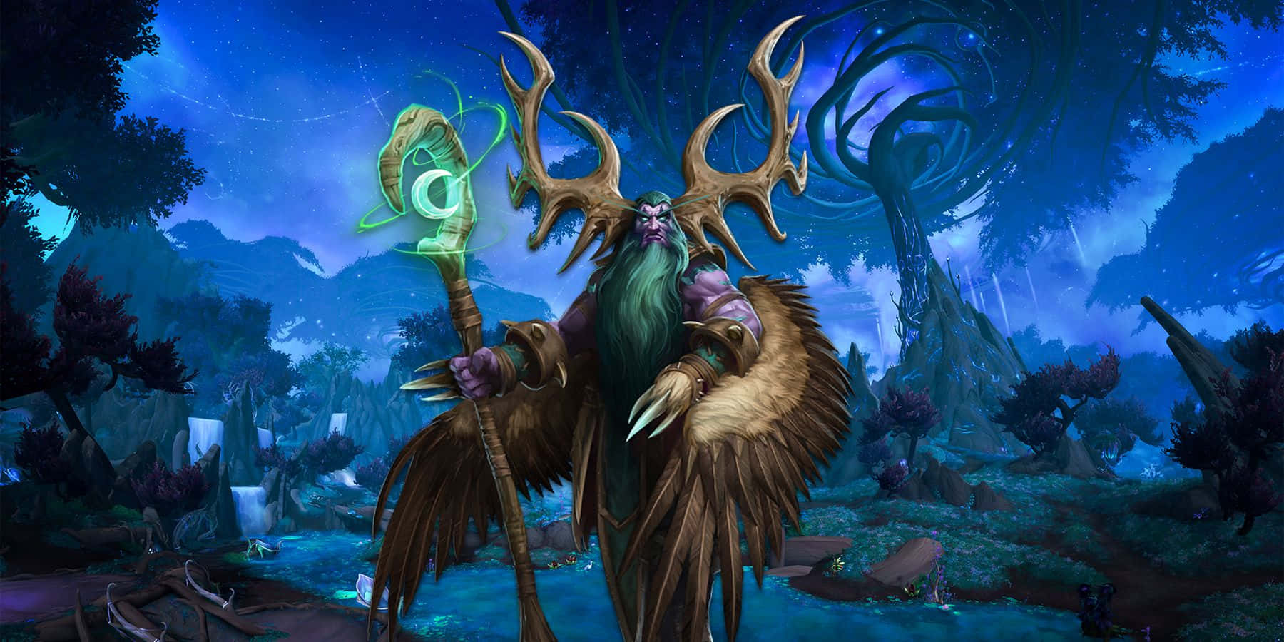 Malfurion Stormragein Night Elven Forest Wallpaper