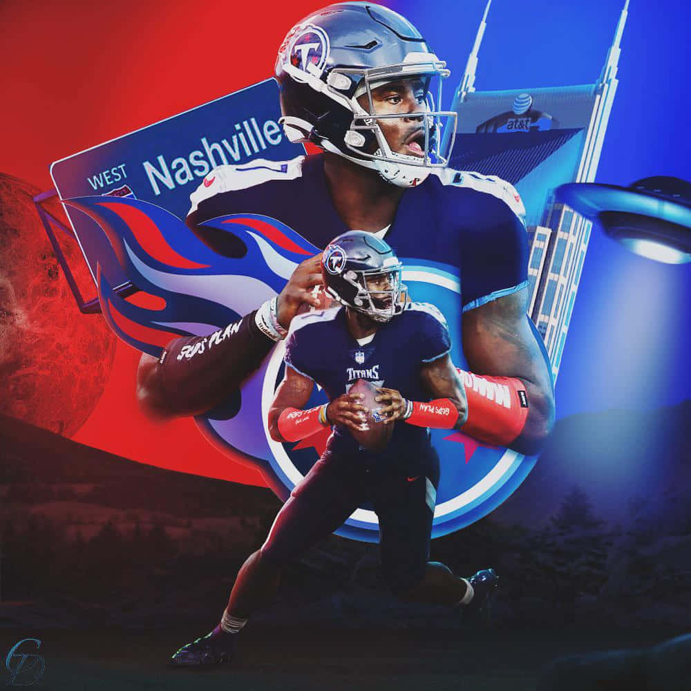 Malik Willis Tennessee Titans Promotional Artwork Wallpaper