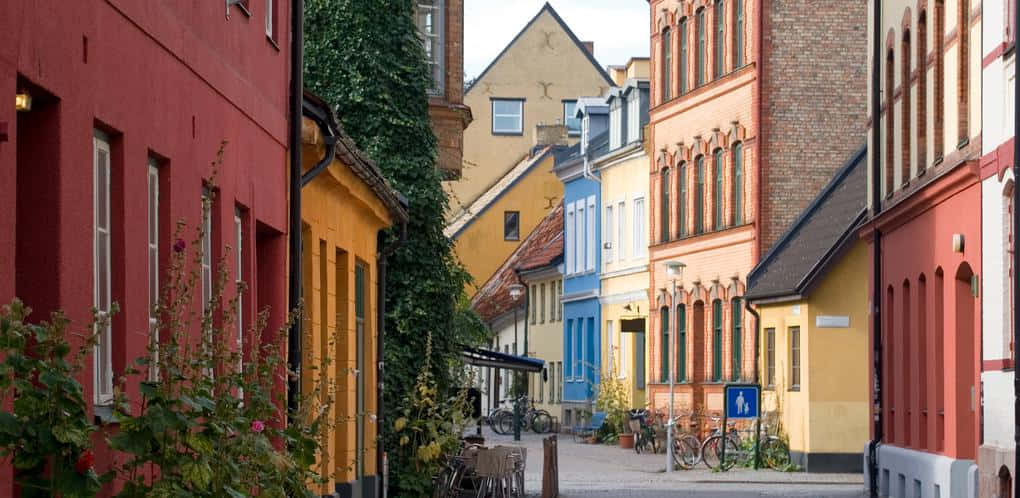 Malmo Colorful Street Scenery Wallpaper