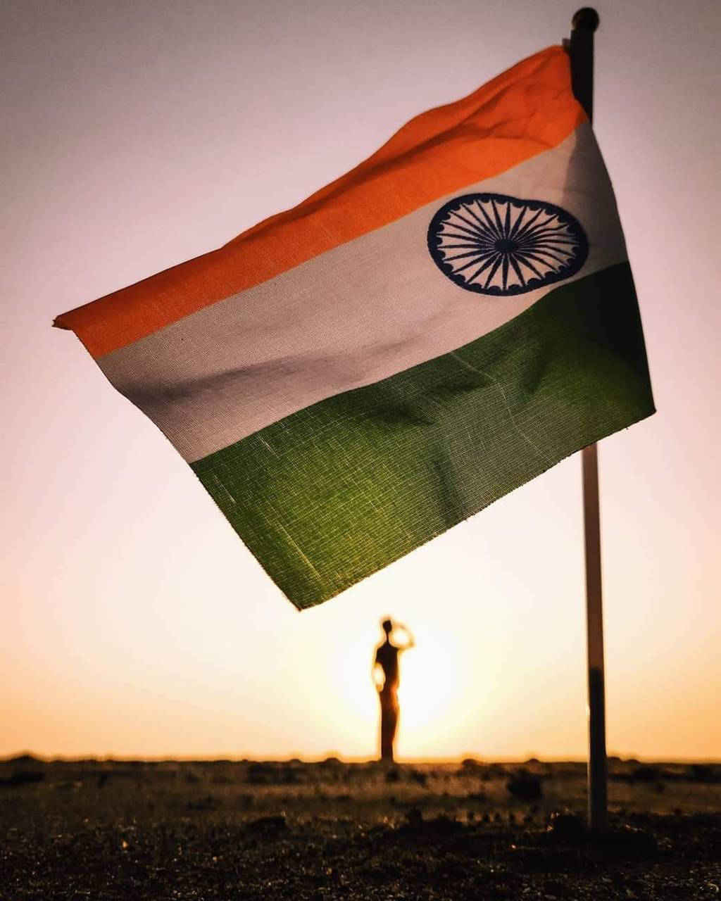 Man Saluting On The Indian Flag Wallpaper