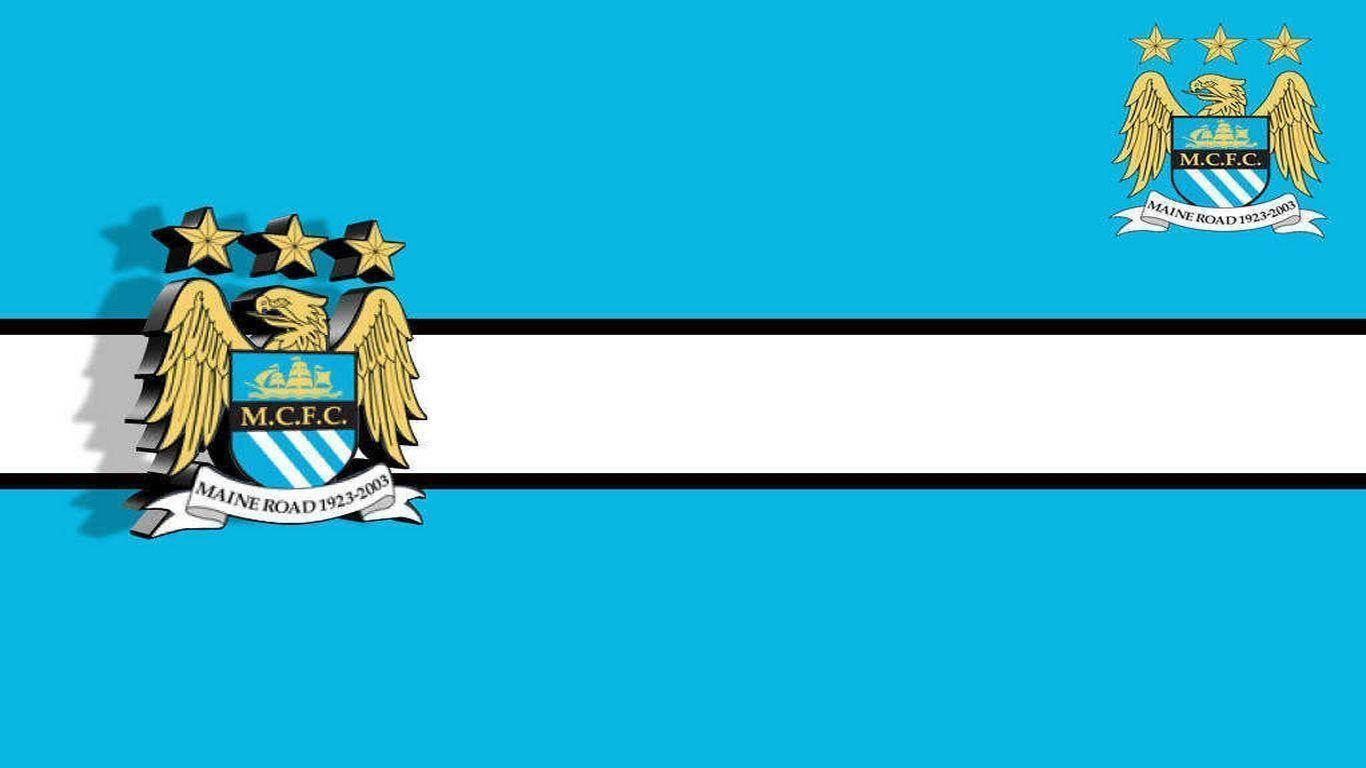 Manchester City Fc With White Stripe Wallpaper