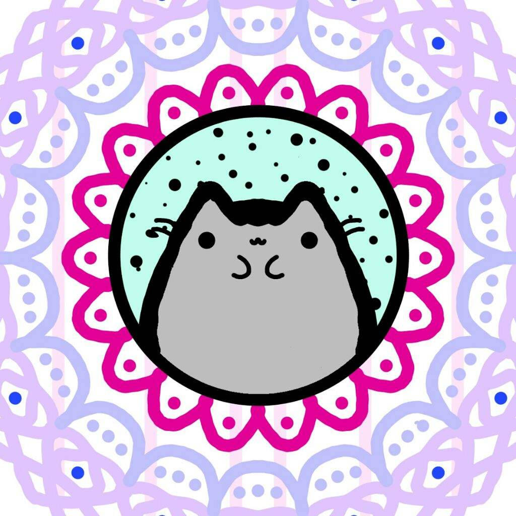 Mandala Style Pusheen Wallpaper