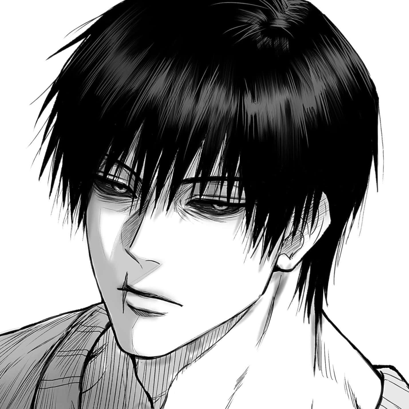 Manga Style Portrait Black Hair Wallpaper