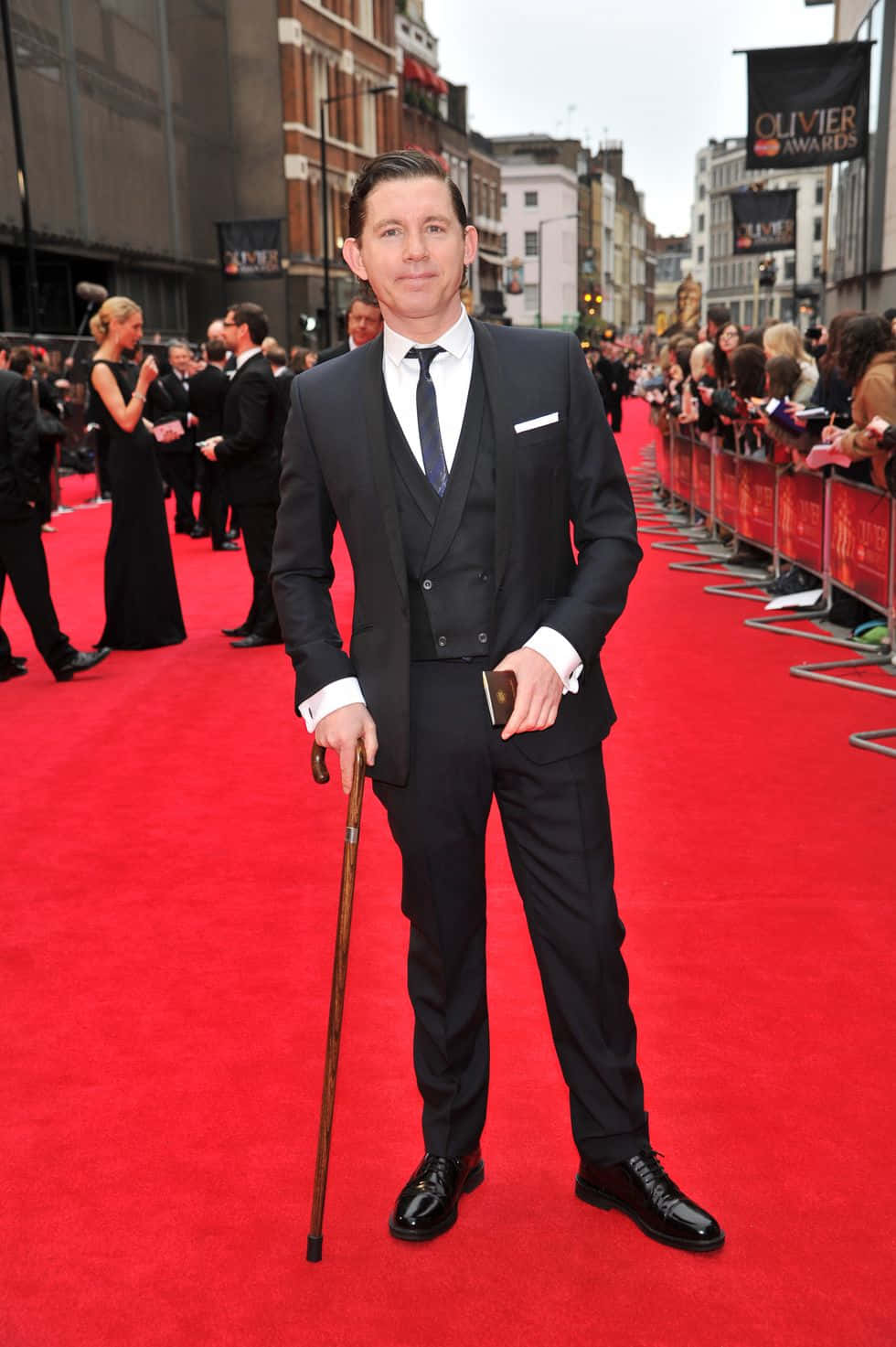 Manin Black Suiton Red Carpet Wallpaper