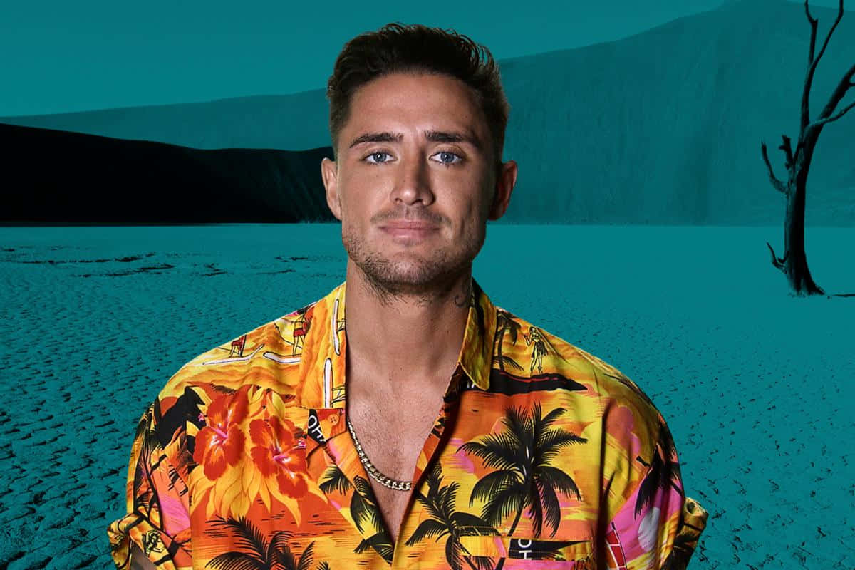 Manin Colorful Shirt Against Teal Background Wallpaper