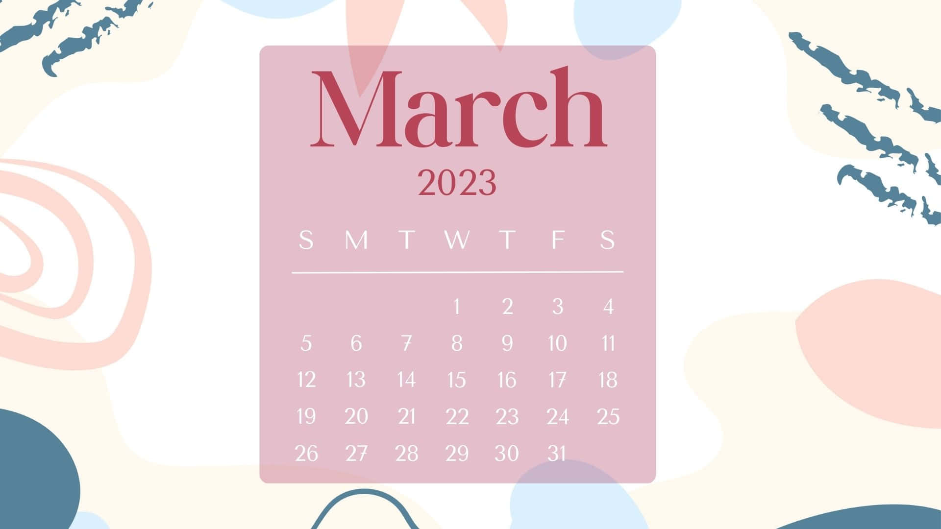 March 2023 Calendar Wallpaper