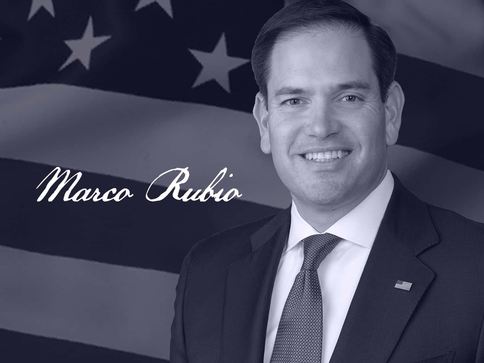 Marco Rubio Black And White Wallpaper