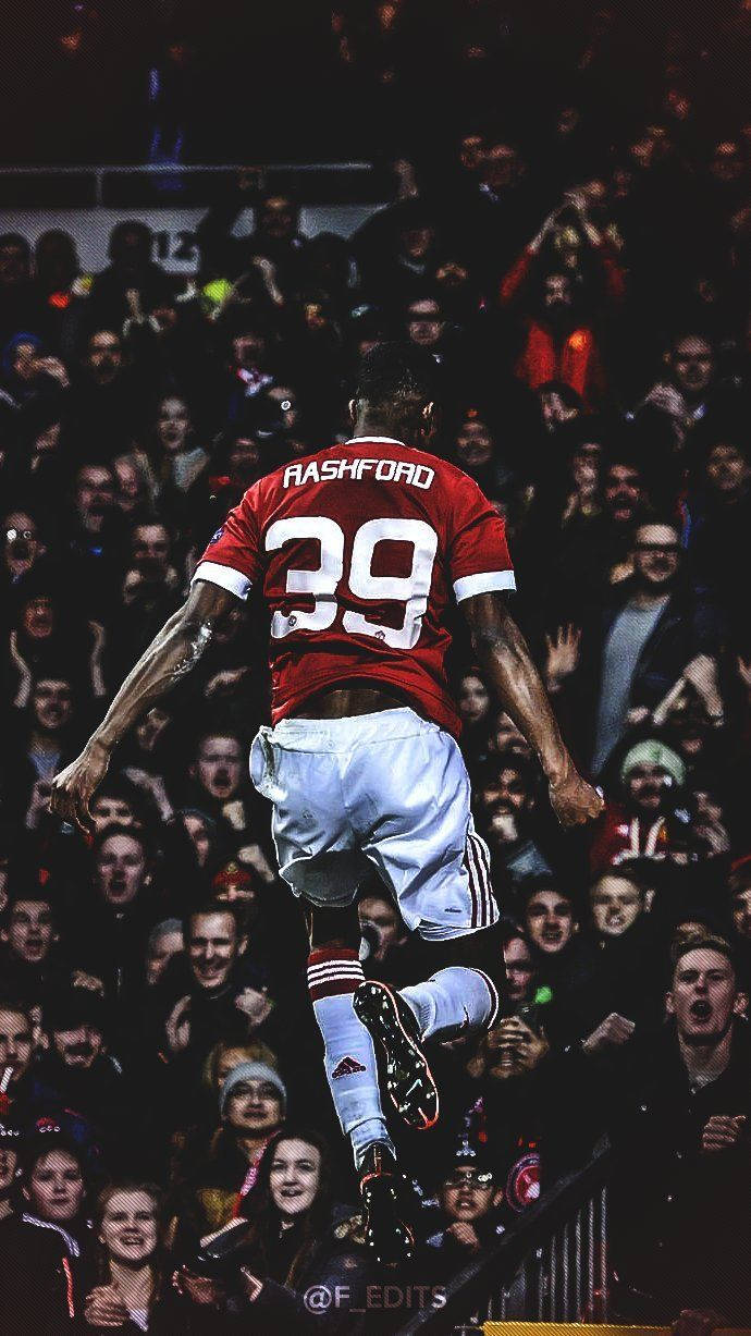 Marcus Rashford Mid-jump Wallpaper