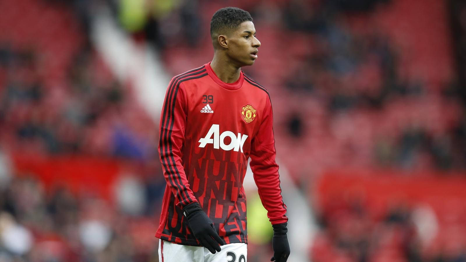 Marcus Rashford Red Long Sleeves Jersey Wallpaper