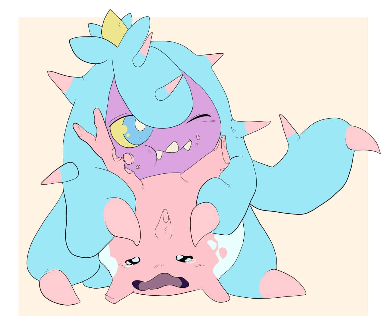 Mareanie With Crying Corsola Wallpaper