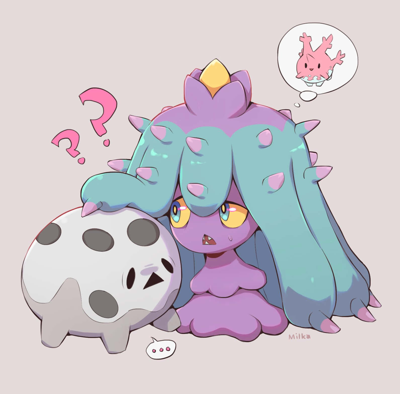 Mareanie With Galarian Corsola Pokemon Wallpaper