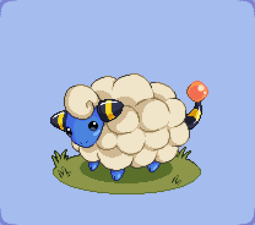 Mareep Pixel Art Wallpaper