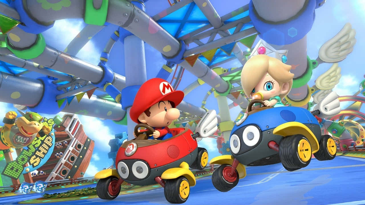 Mario Kart Racing Action Wallpaper