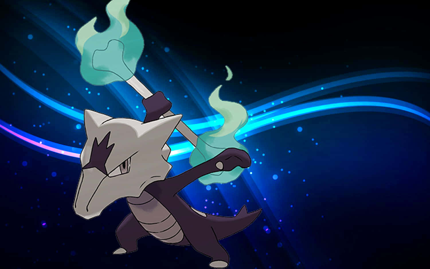 Marowak Blue Rays Wallpaper