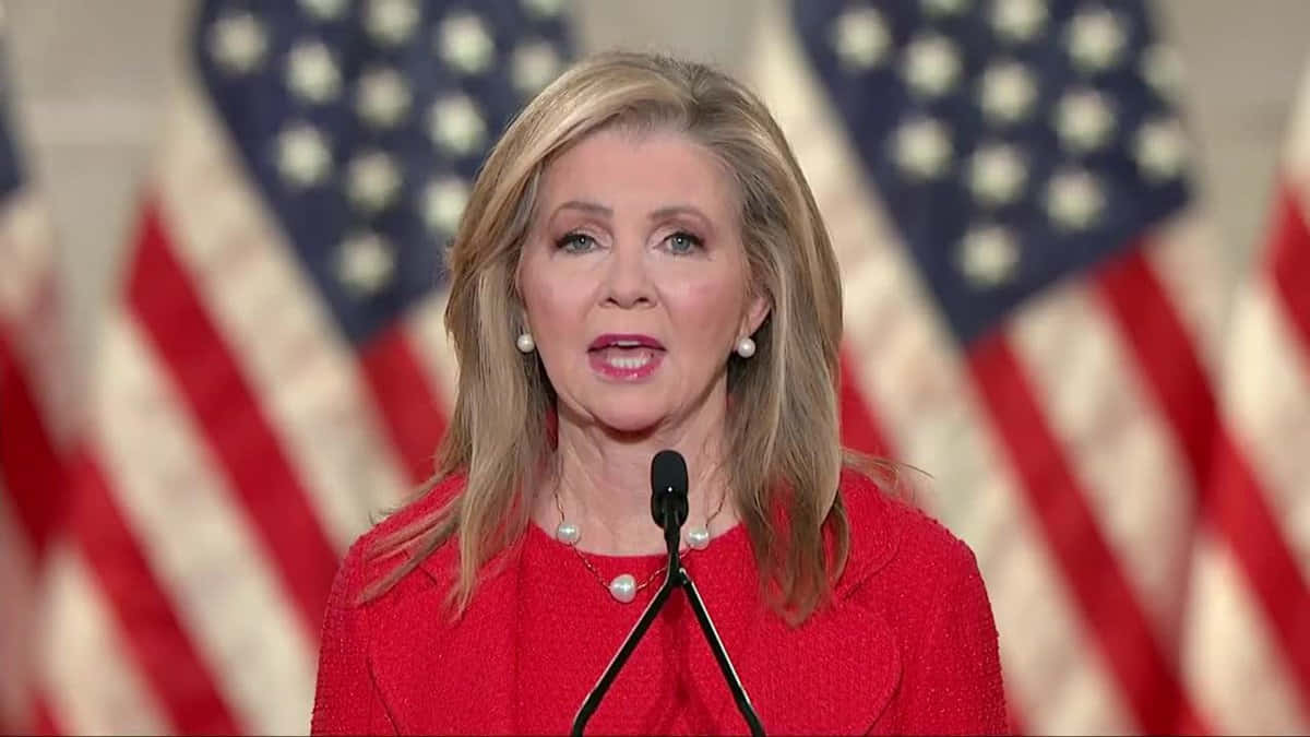 Marsha Blackburn And American Flags Wallpaper