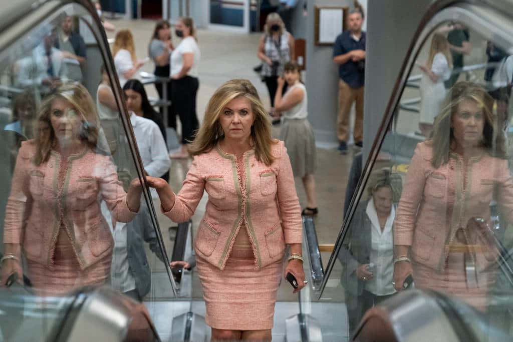 Marsha Blackburn On Escalator Wallpaper