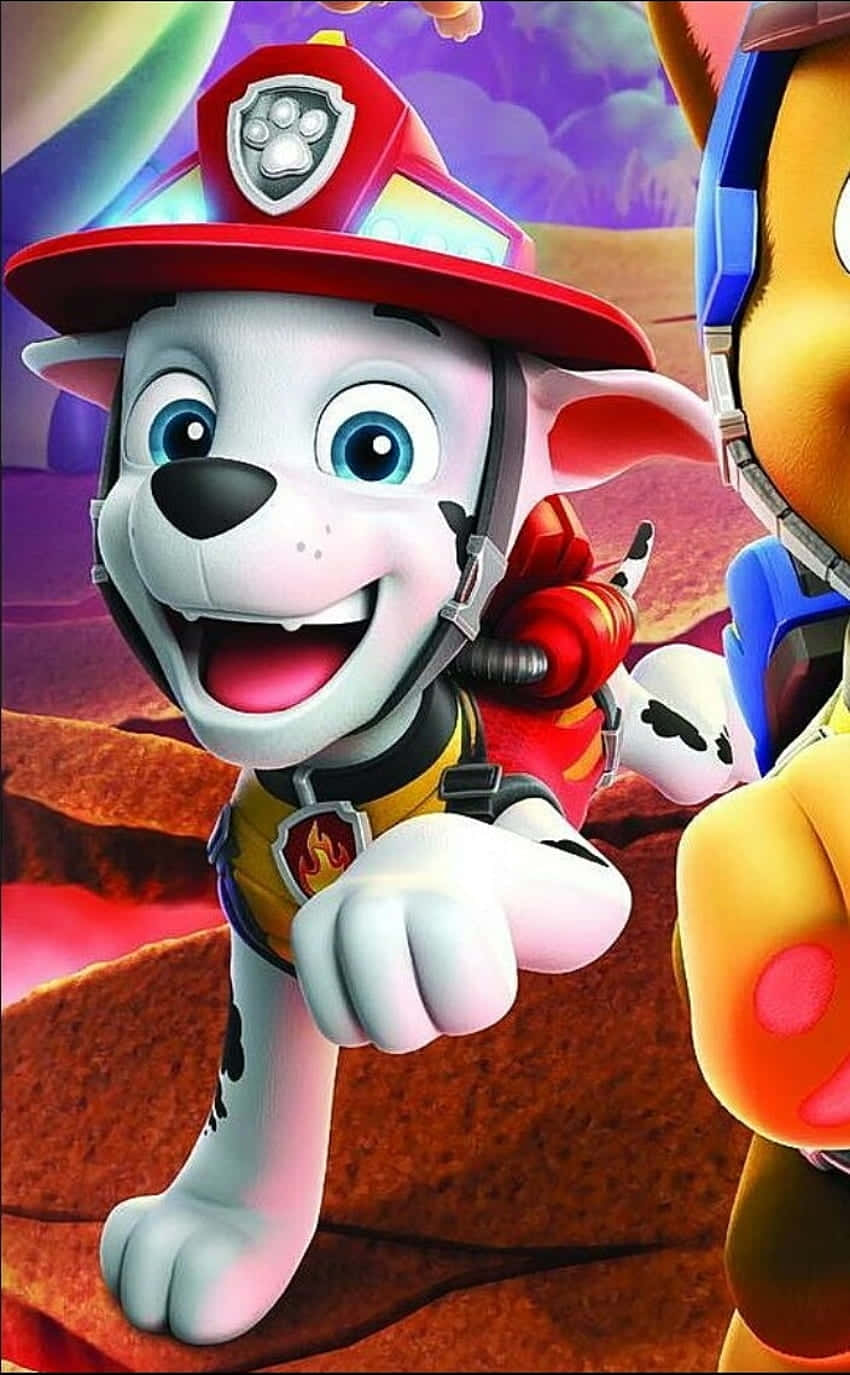 Marshall Paw Patrol Happy Fire Pup Wallpaper