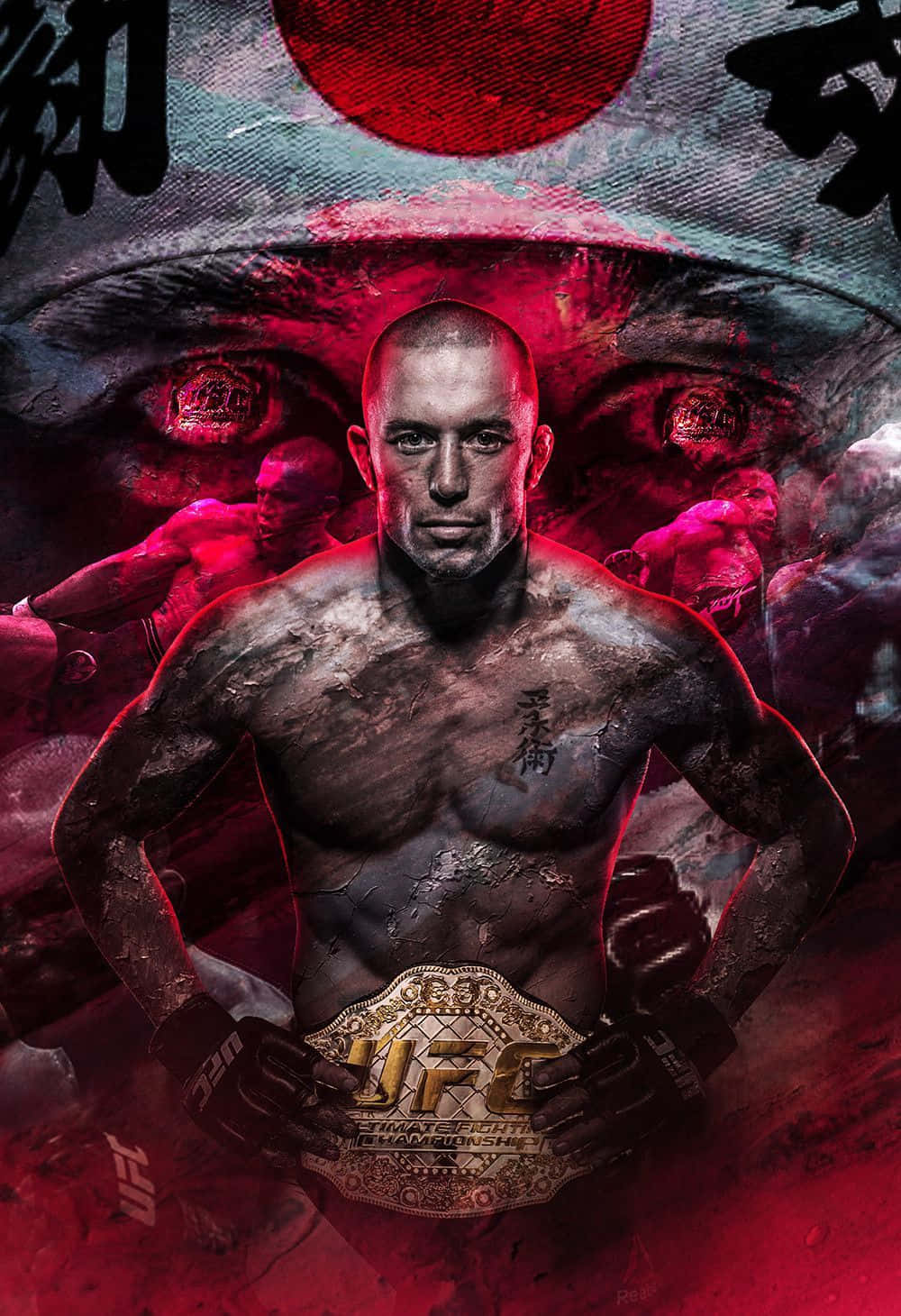 Martial Artist Georges St-pierre Graphic Art Wallpaper