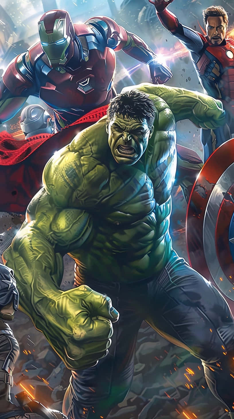 Marvel Avengers Hulk Iron Man Captain America Wallpaper