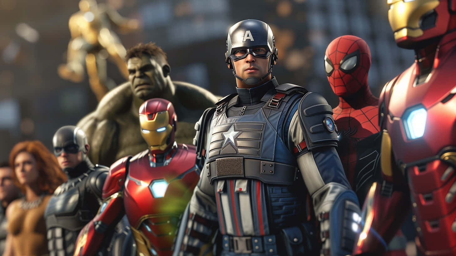 Marvel Avengers Team Ready For Battle Wallpaper