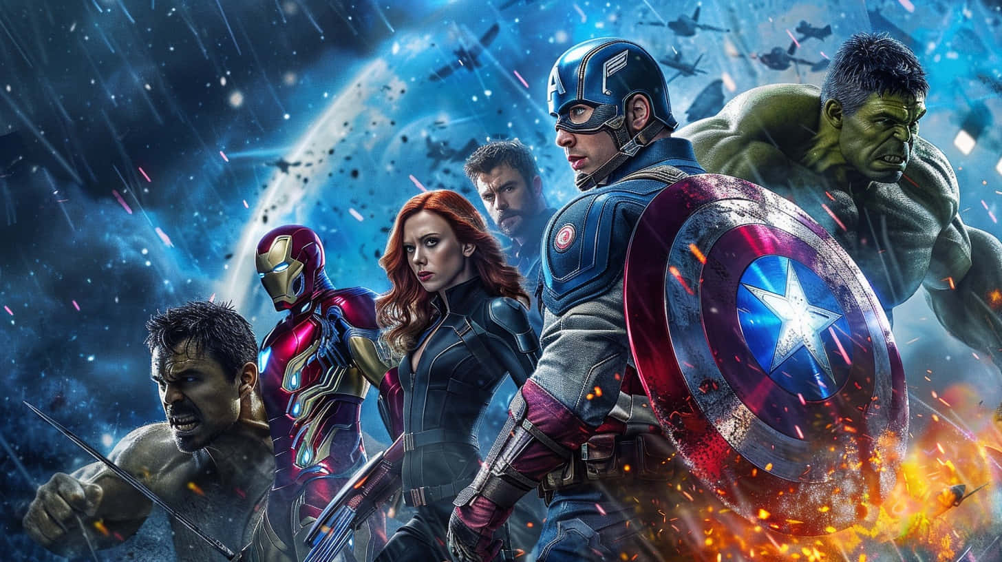 Marvel Avengers Teamin Action Wallpaper