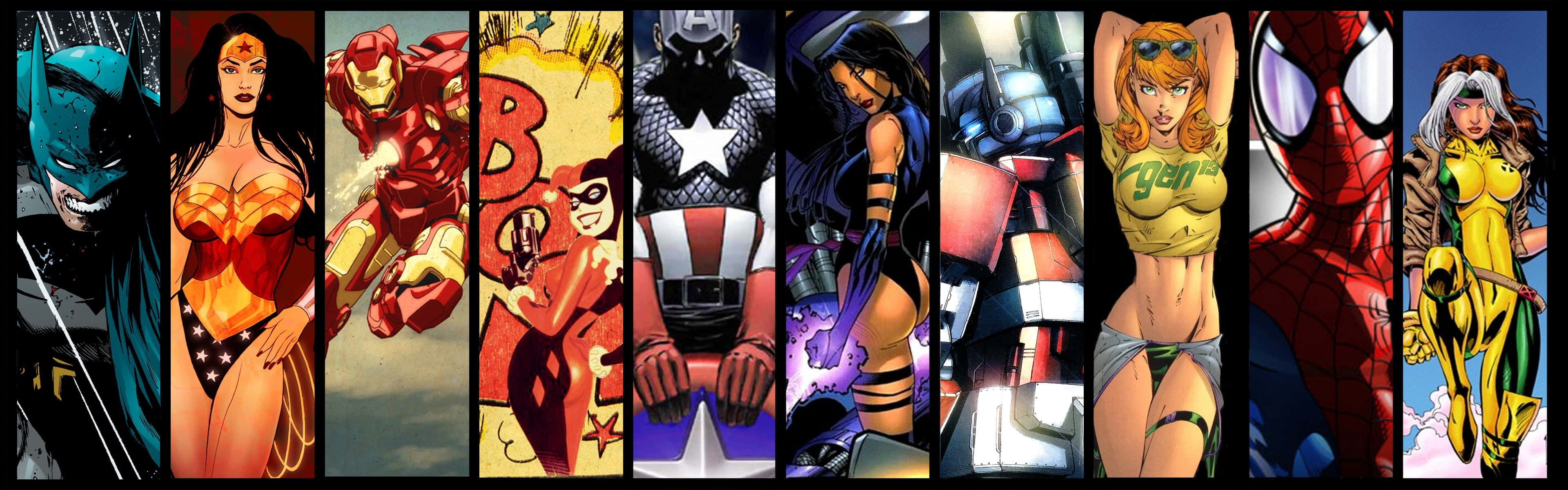 Marvel_ D C_ Heroes_ Collage Wallpaper