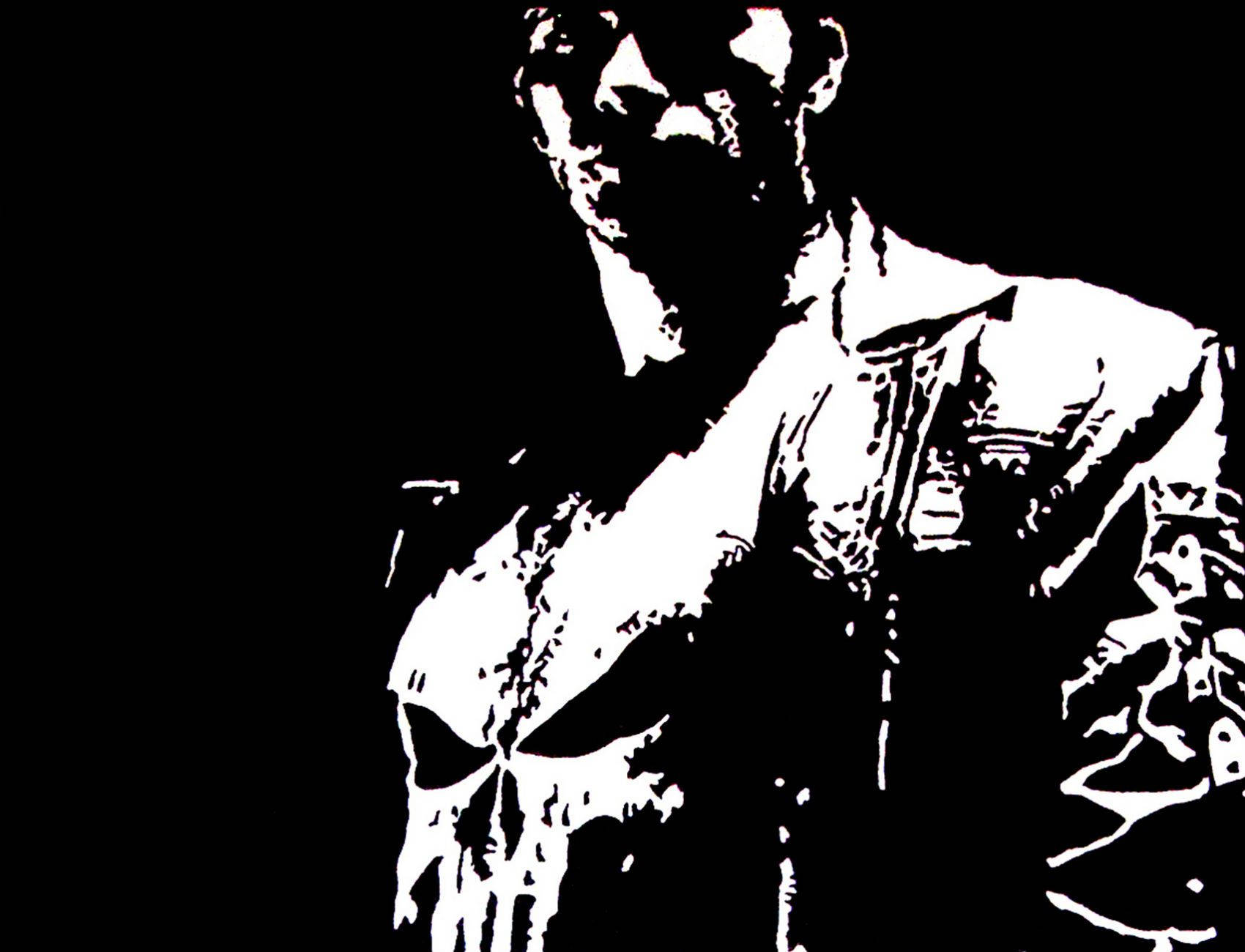 Marvel's The Punisher - Frank Castle In Black And White Wallpaper