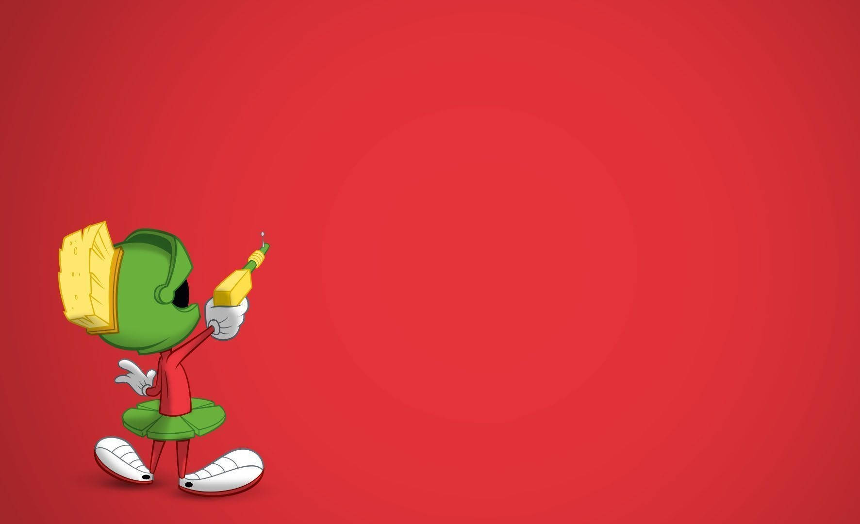 Marvin The Martian In Red Background Wallpaper