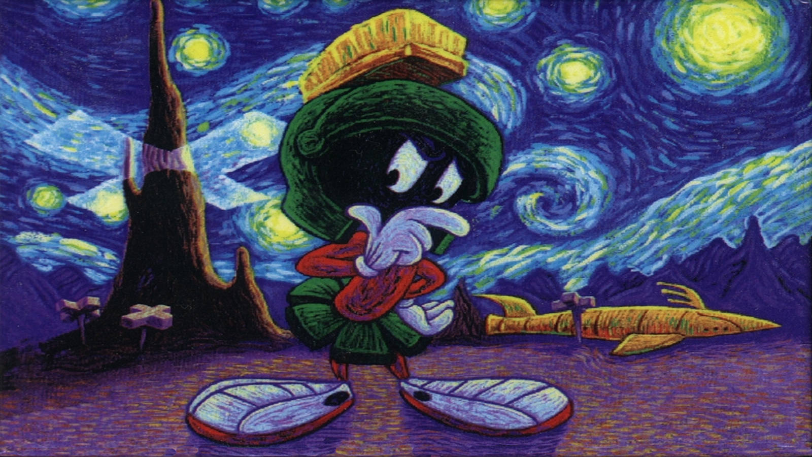 Marvin The Martian Starry Night Wallpaper