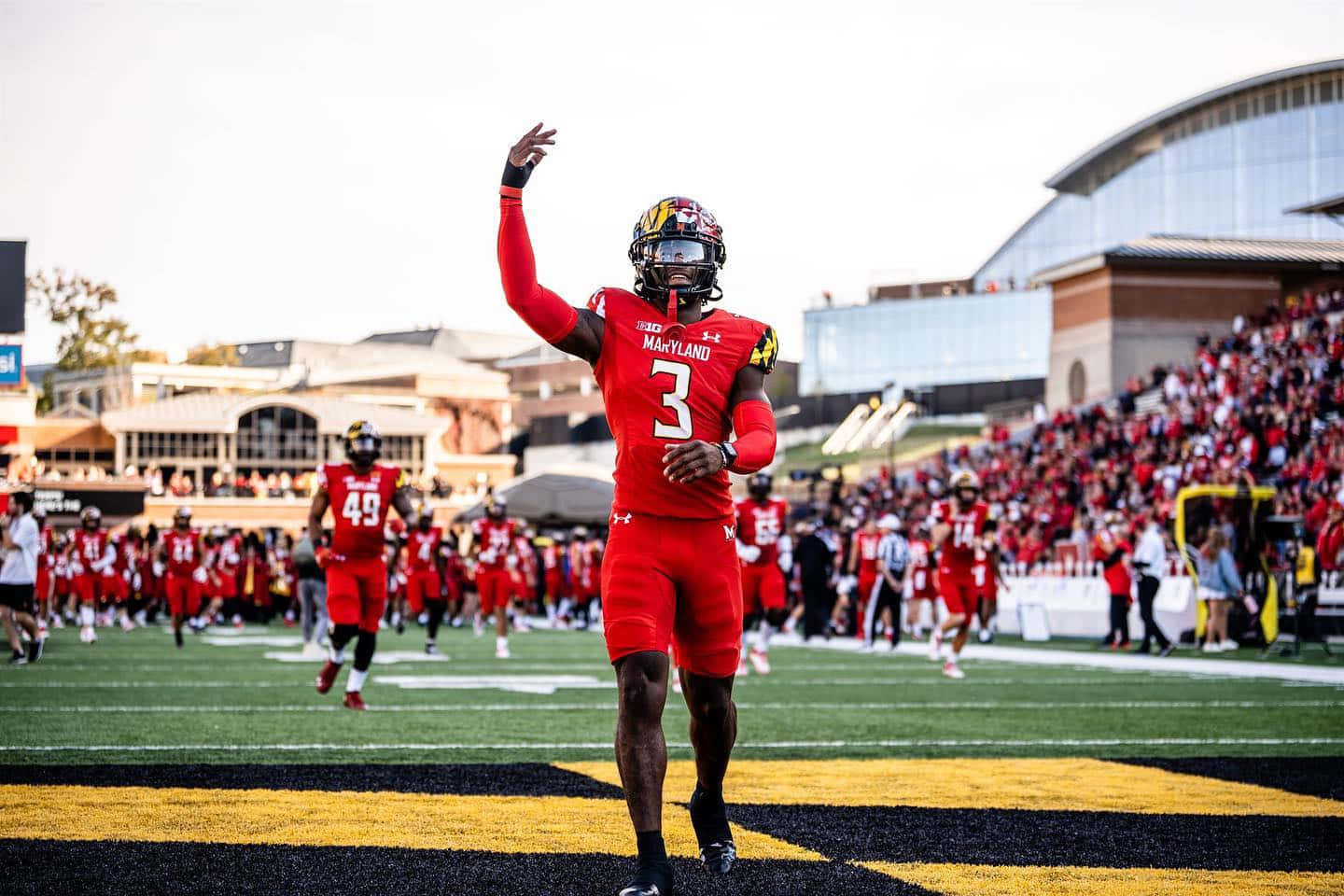 Maryland Football Player Celebrating Wallpaper