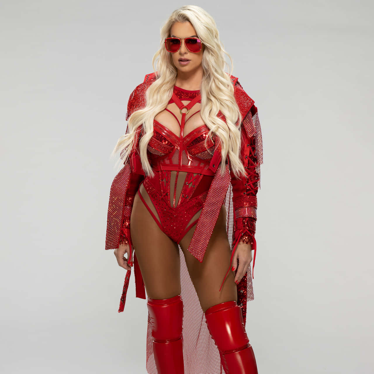 Maryse Ouellet Red Wrestling Attire Wallpaper