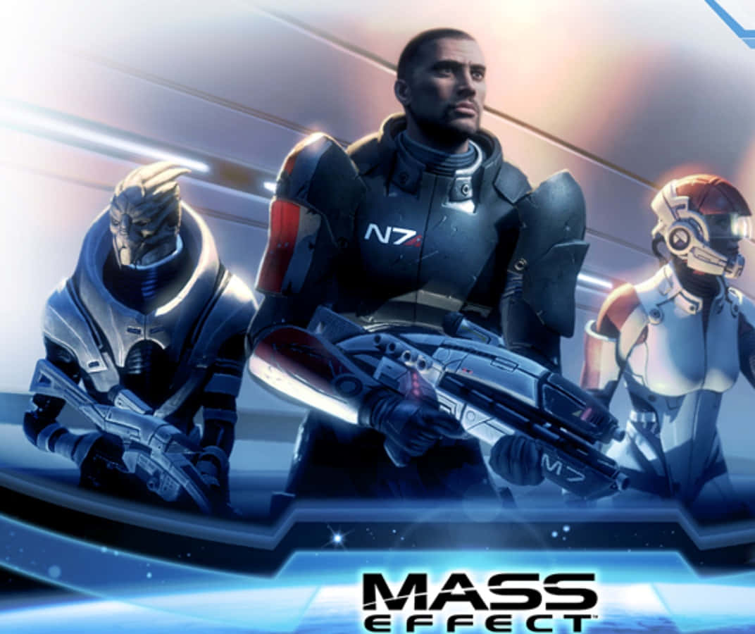 Mass Effect Characters - Mural Of Heroes Wallpaper