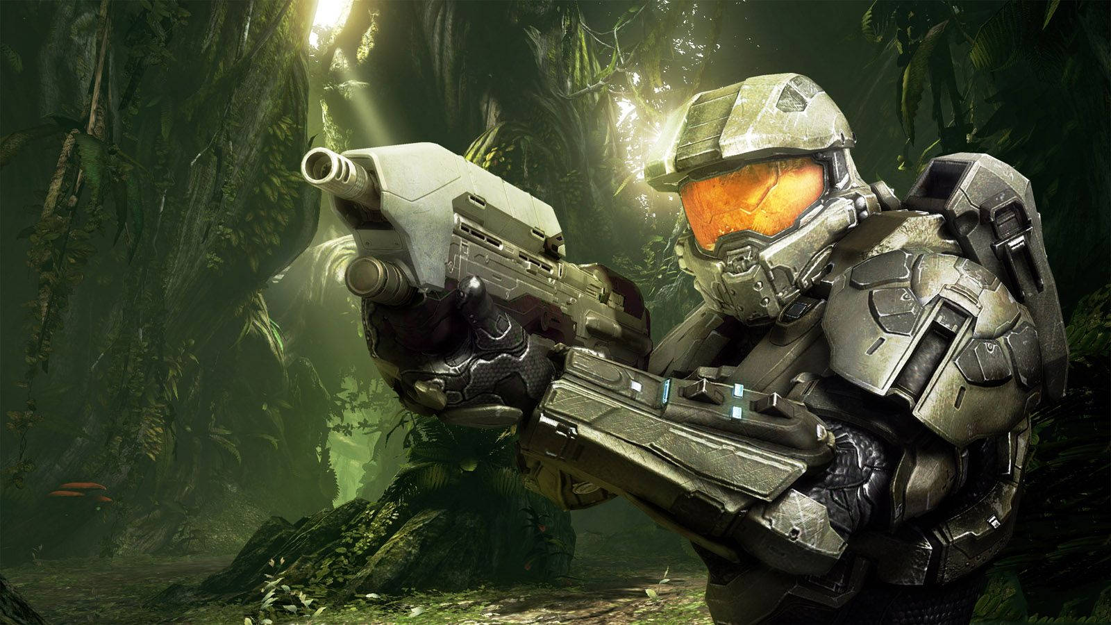 Master Chief Aiming His Gun Wallpaper