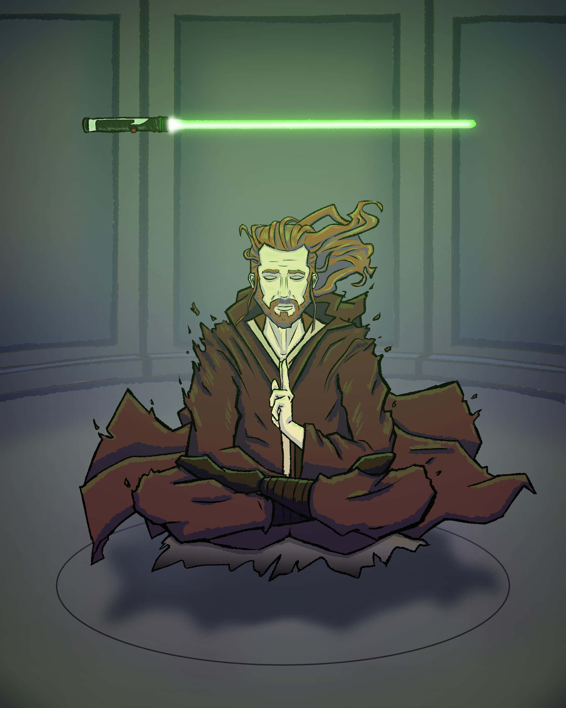 Master Jedi Qui-gon Jinn In Action Wallpaper