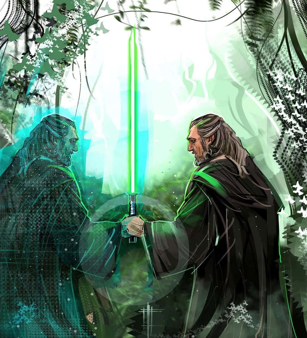 Master Jedi Qui-gon Jinn In Contemplation Wallpaper