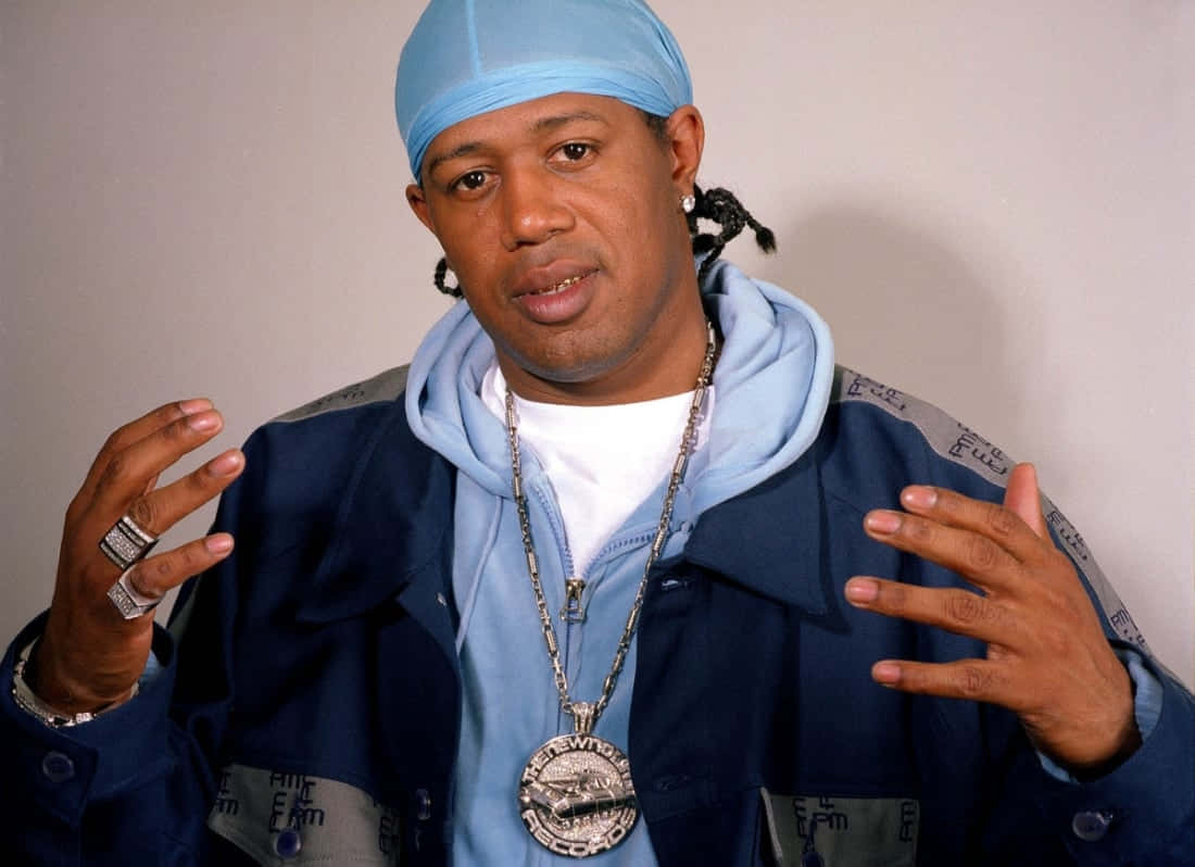 Master P Blue Bandanaand Jewelry Wallpaper