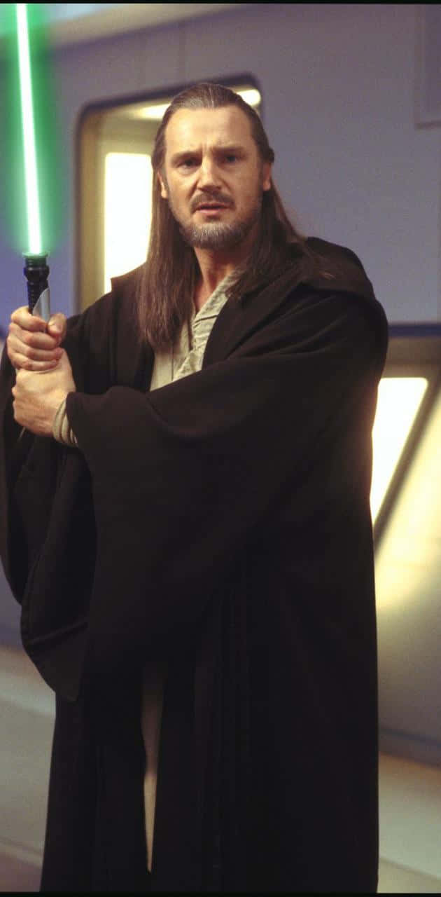 Master Qui-gon Jinn In A Moment Of Reflection Wallpaper