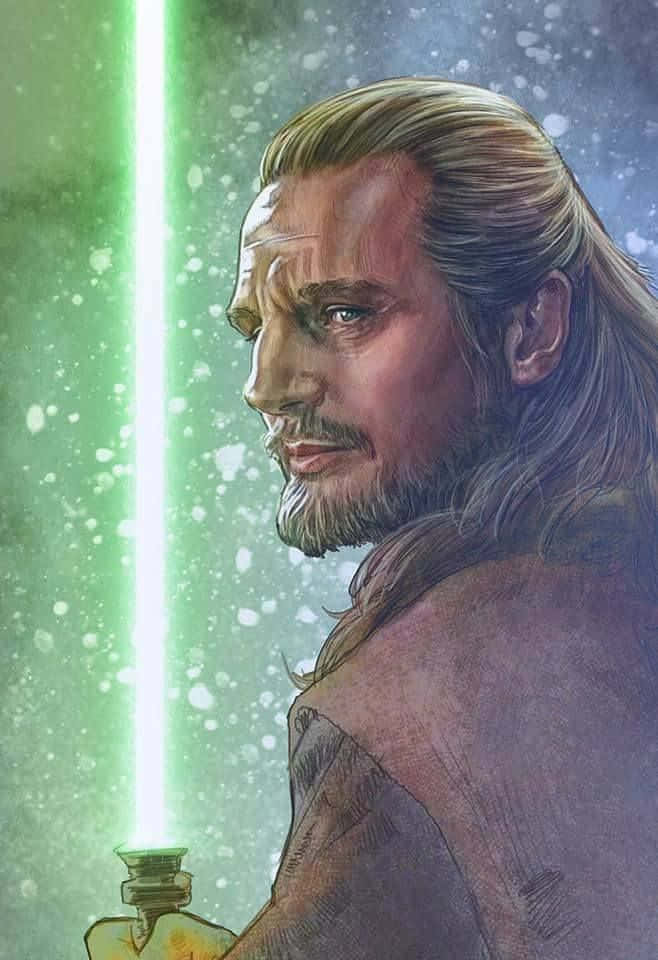 Master Qui-gon Jinn In Deep Contemplation Wallpaper