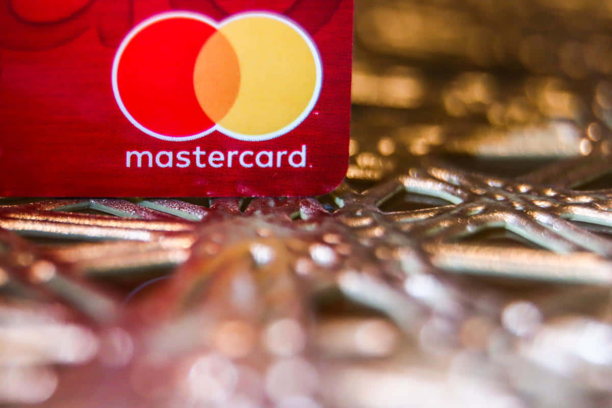 Mastercard Logo Closeupon Textured Background Wallpaper