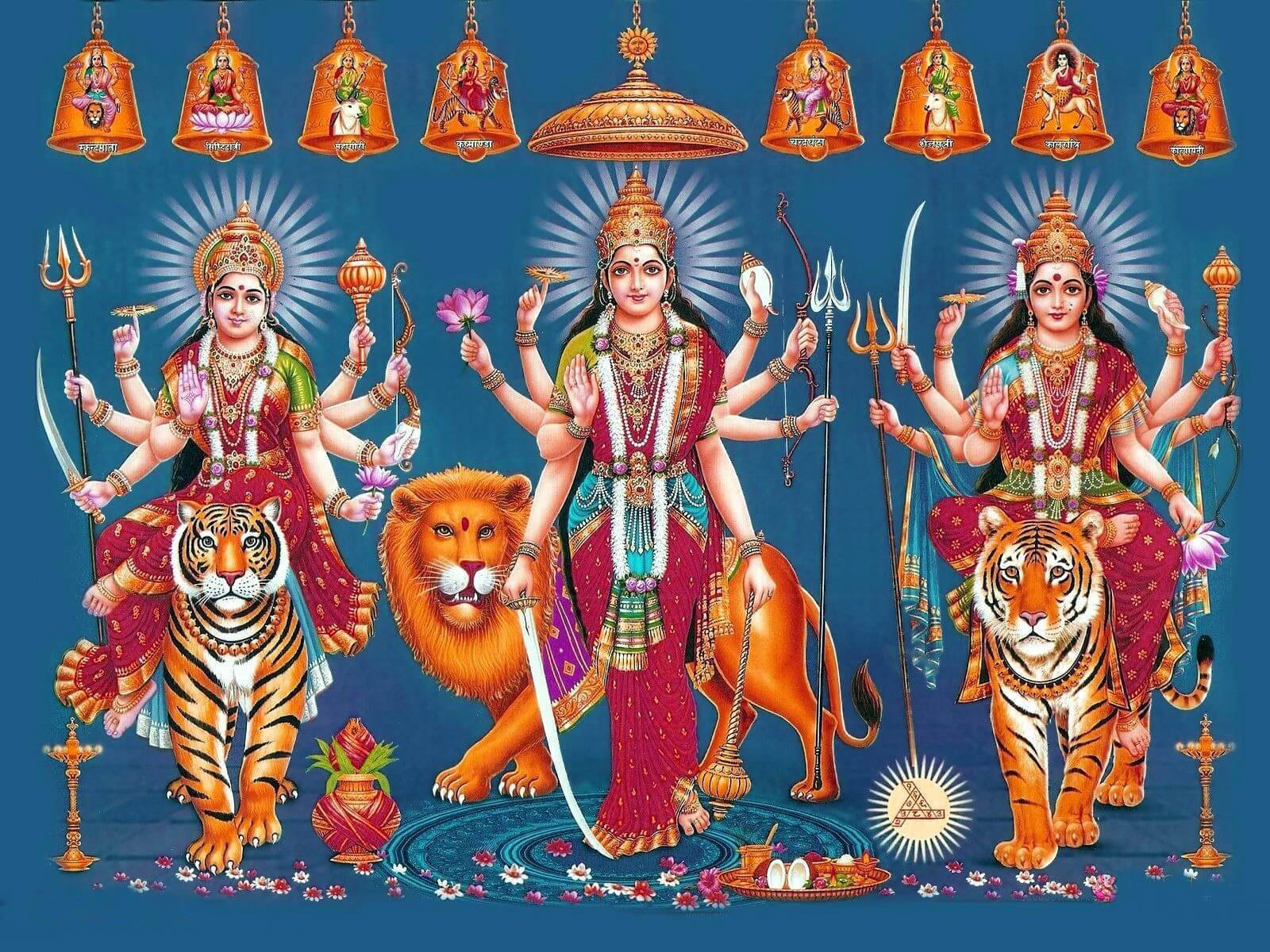 Mata Rani Three Versions Wallpaper