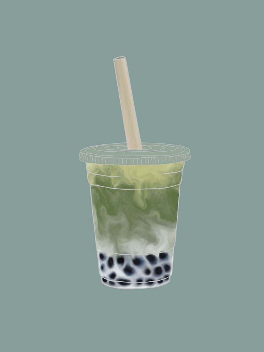 Matcha Boba Tea Aesthetic.jpg Wallpaper