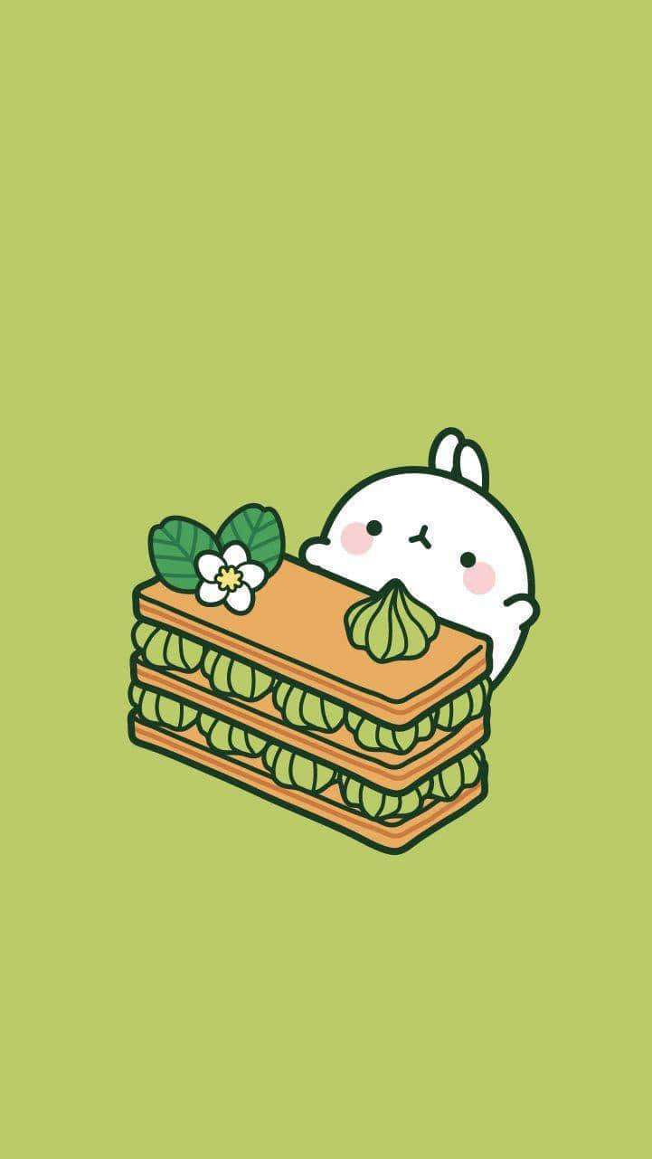 Matcha Dessert Cute Character Illustration Wallpaper