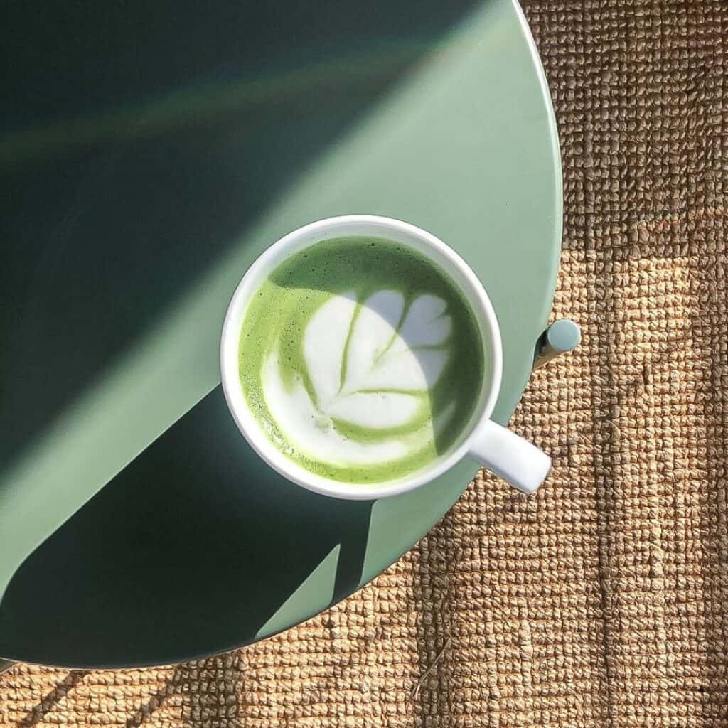 Matcha Latte Art Shadow Play Wallpaper