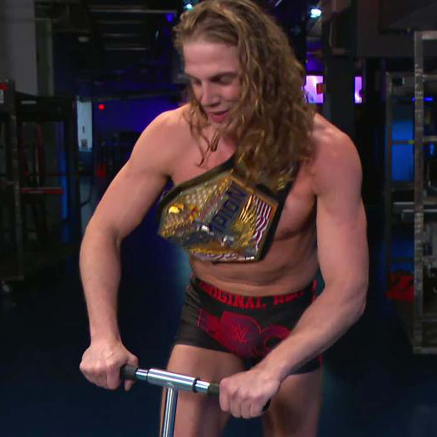 Matt Riddle Riding A Trolley Wallpaper