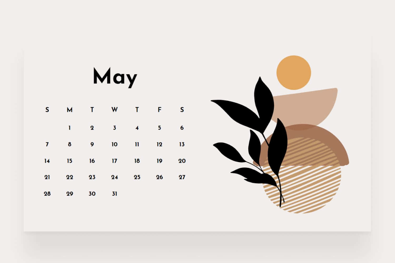 May2023 Desktop Calendar Artistic Wallpaper