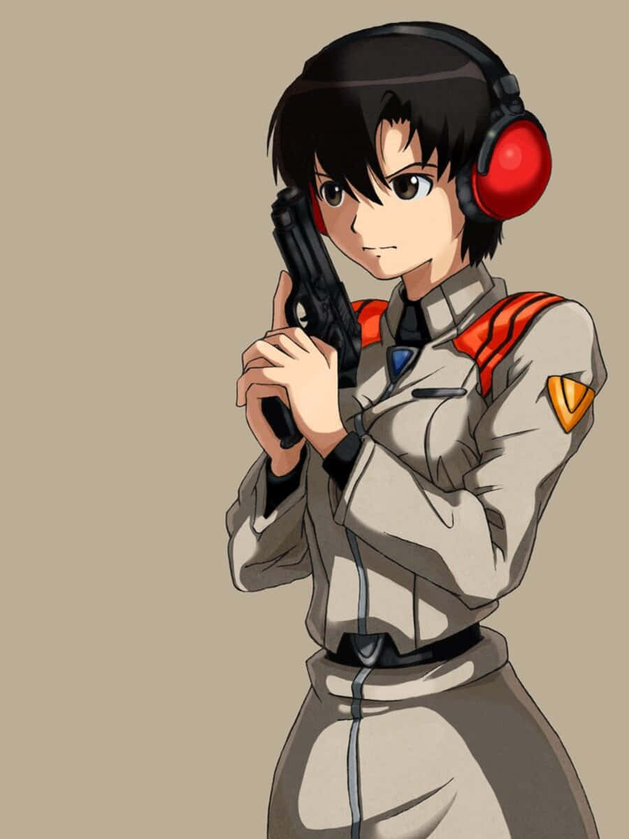 Maya Ibuki Posing In Nerv Uniform Wallpaper