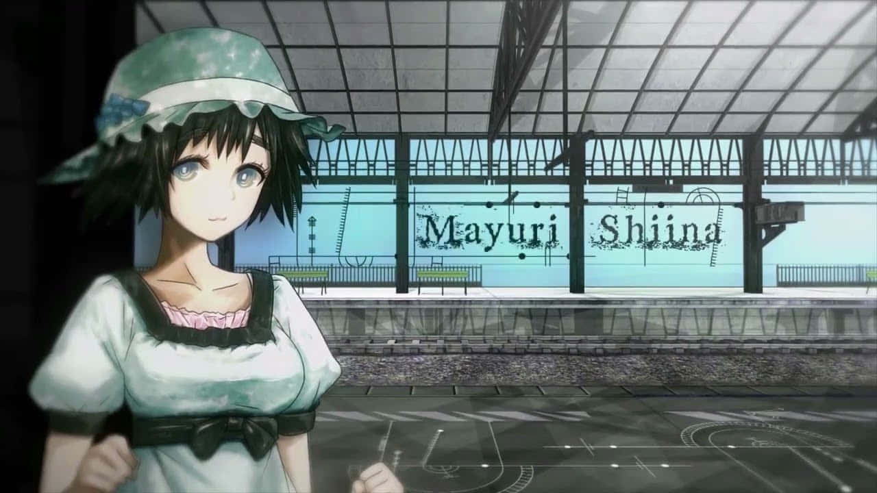 Mayuri Shiina Standing Next To A Scenic River In Steins;gate Wallpaper