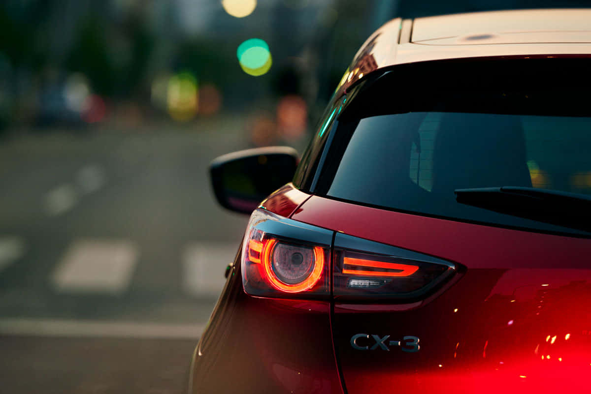 Mazda C X3 Rear Lights Night Scene Wallpaper